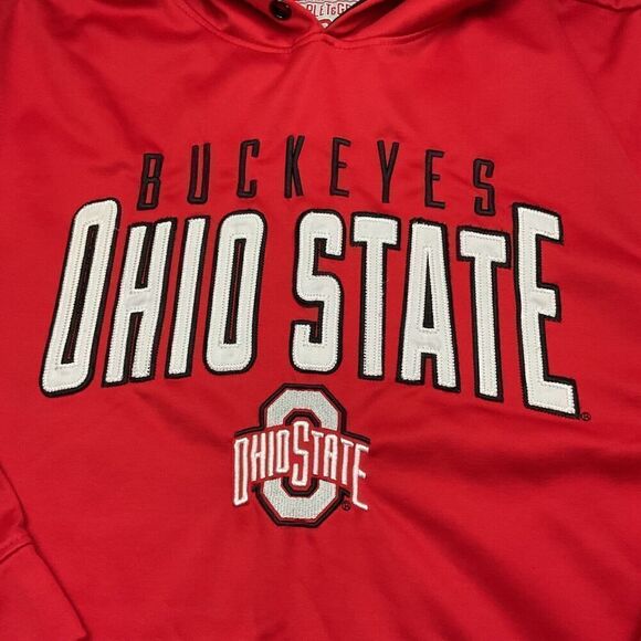 Scarlet & Gray Ohio State Buckeys Hoodie Unisex Size Large Red Football Pullover - Picture 3 of 8